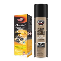 Zestaw do czyszczenia klimatyzacji: K2 Klima Doktor 500ml + Moje Auto CleanAir Świeży 150ml